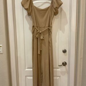 NWT Francesca's Collections Taupe Maxi Dress